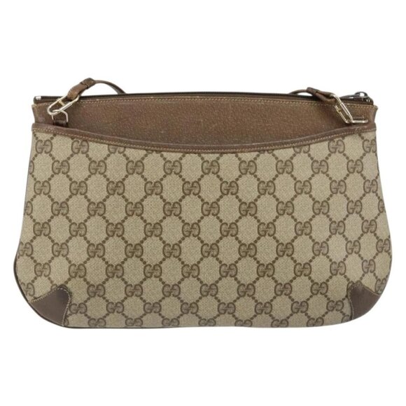 GUCCI GG Supreme Web Sherry Line Bag PVC Beige Gold 904 02 020 Auth BA7124 - Picture 3 of 16